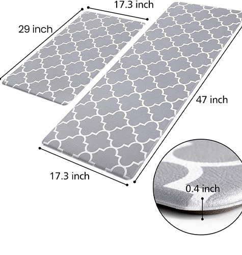 KMAT Kitchen Mat [2 PCS] Cushioned Anti-Fatigue Kitchen Rug, Waterproof Non-Slip Kitchen Mats